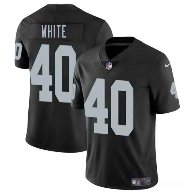 Men's Las Vegas Raiders #40 Devin White Black 2025 Vapor Stitched Football Jersey